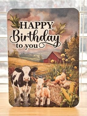 Handmade Farmhouse Birthday Greeting Card